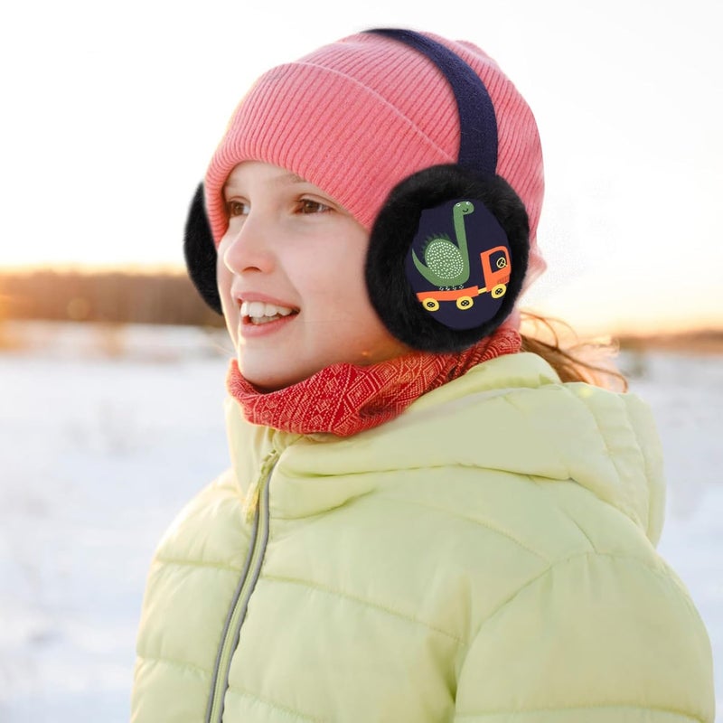 BUTITNOW Boys Truck Ball Game Controller Excavator Earmuffs & Gloves Set, Soft Plush Comfortable Winter Outdoor Ear Warmers - Image 5